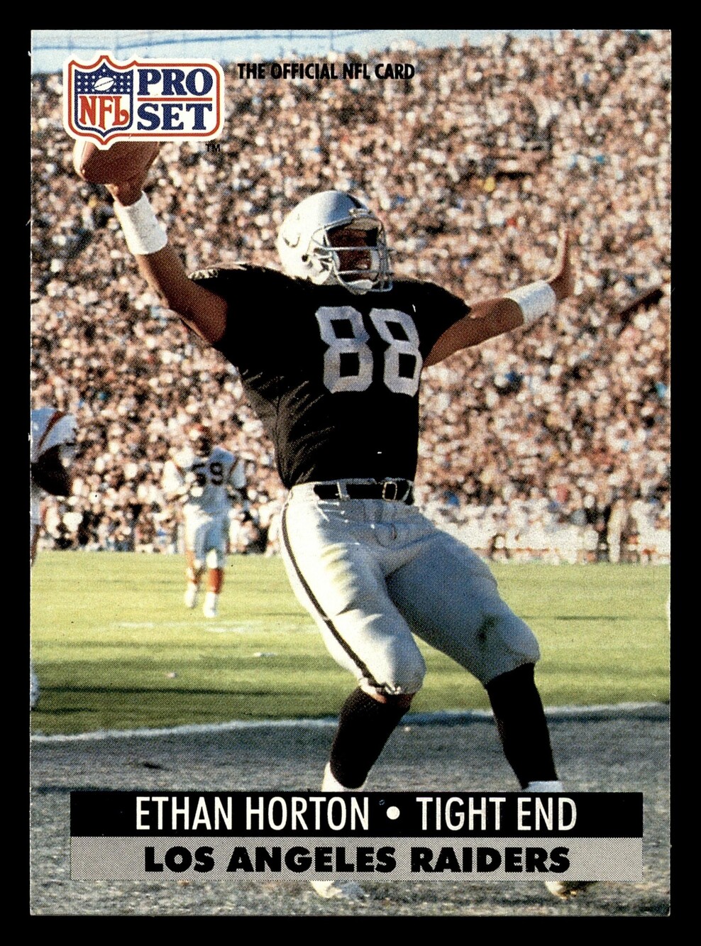 1991 Pro Set 545 Ethan Horton Football Card Los Angeles Raiders